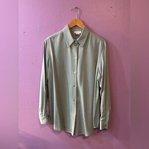 Soft Surroundings Light Blue Button-up Long Sleeve Shirt